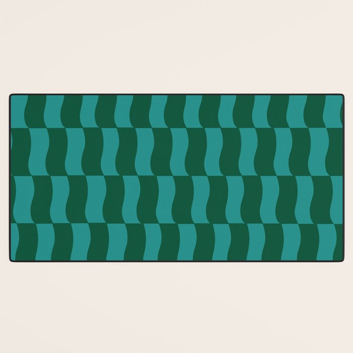 Money Green Wavy Blocks Desk Mat Gallery Image 3