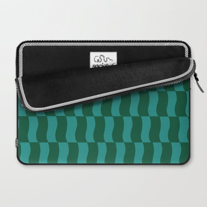 Money Green Wavy Blocks Laptop Sleeve Gallery Image 2
