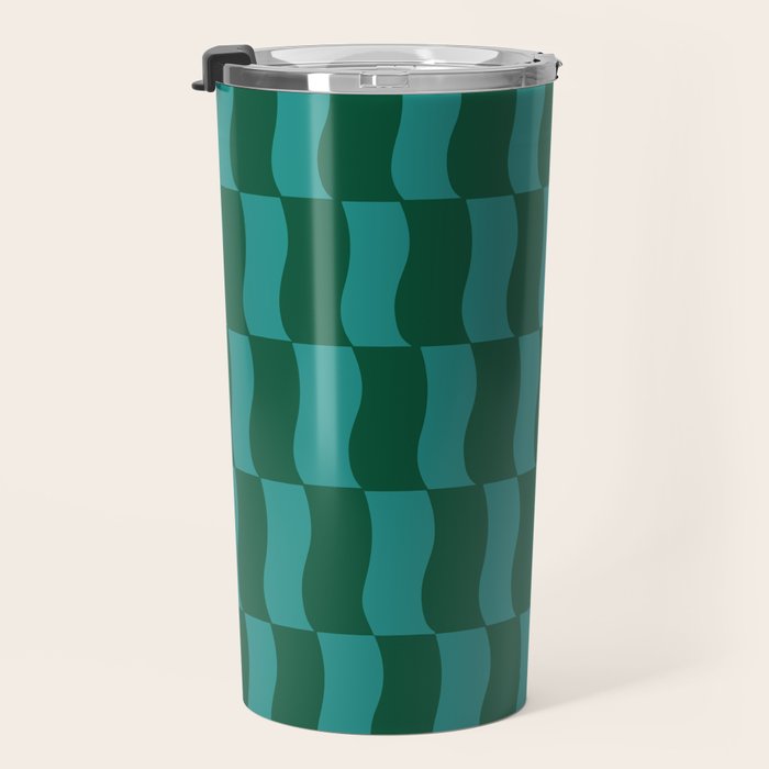 Money Green Wavy Blocks Travel Mug Gallery Image 3