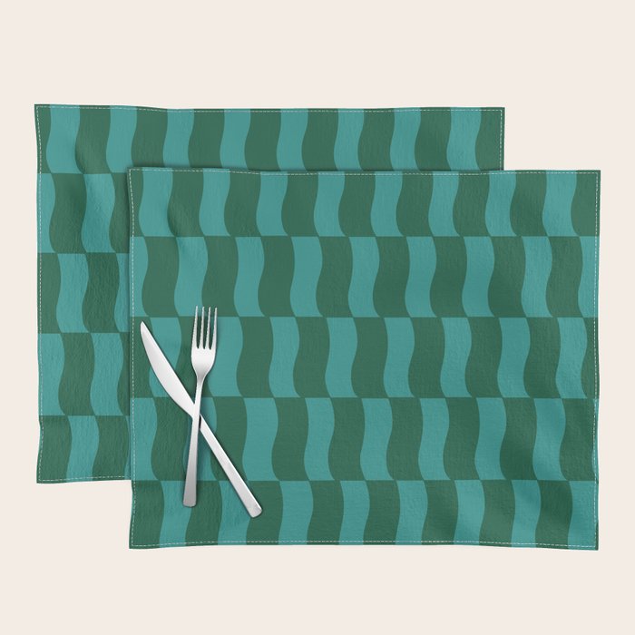 Money Green Wavy Blocks Placemat Gallery Image 1