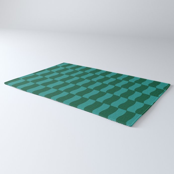 Money Green Wavy Blocks Rug Gallery Image 3
