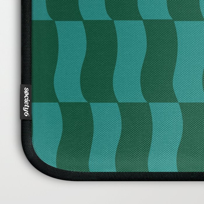 Money Green Wavy Blocks Laptop Sleeve Gallery Image 3