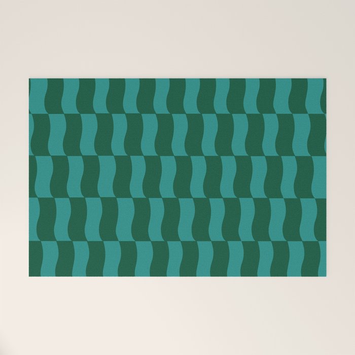 Money Green Wavy Blocks Welcome Mat Gallery Image 1