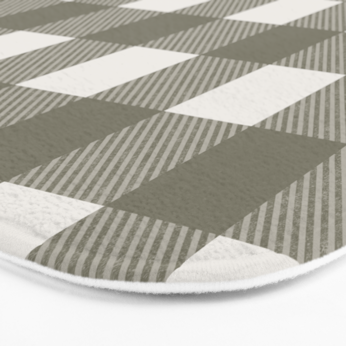 Gingham Cloth / Olive Checks Bath Mat Gallery Image 3