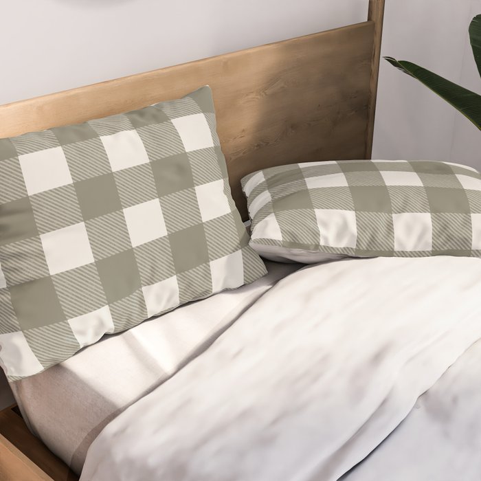 Gingham Cloth / Olive Checks Pillow Sham Gallery Image 2