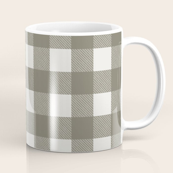 Gingham Cloth / Olive Checks Coffee Mug Gallery Image 1