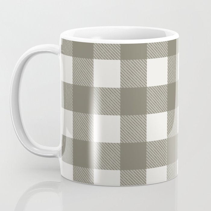 Gingham Cloth / Olive Checks Coffee Mug Gallery Image 3
