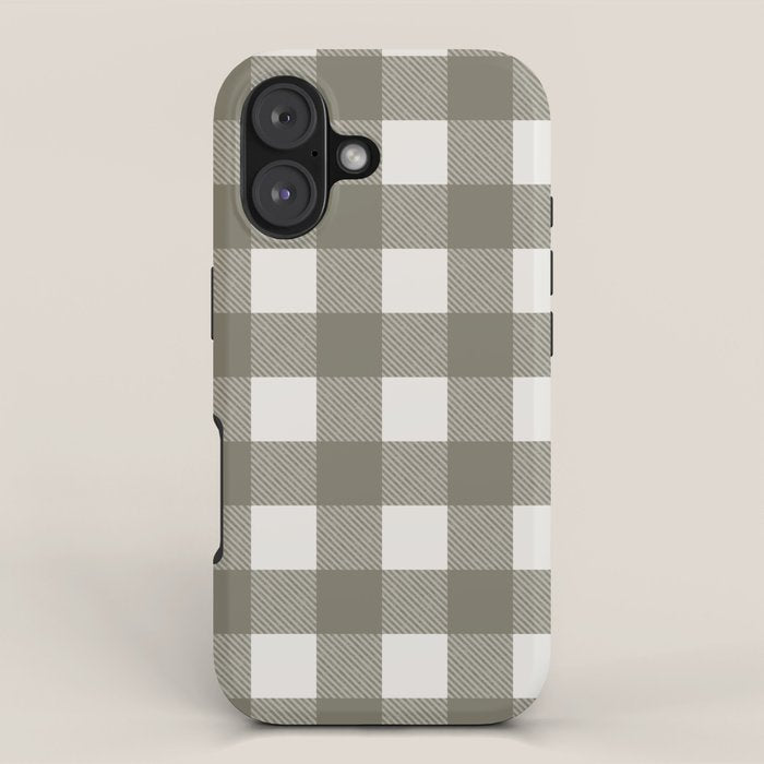 Gingham Cloth / Olive Checks iPhone Case Gallery Image 1