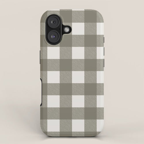 Gingham Cloth / Olive Checks Iphone Case Gallery Image 1