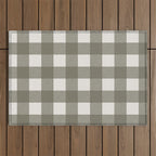 Gingham Cloth / Olive Checks Outdoor Rug Gallery Image 1