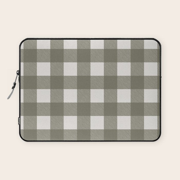Gingham Cloth / Olive Checks Laptop Sleeve Gallery Image 1