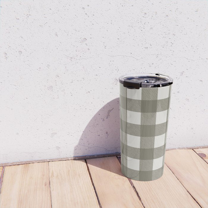 Gingham Cloth / Olive Checks Travel Mug Gallery Image 4