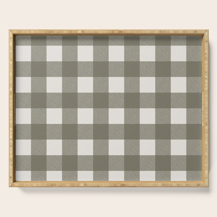 Gingham Cloth / Olive Checks Serving Tray Gallery Image 1