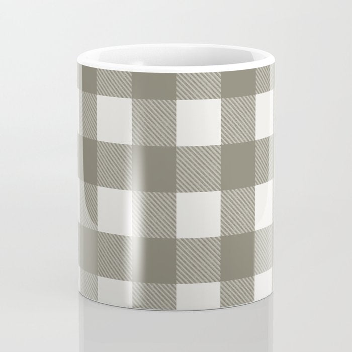 Gingham Cloth / Olive Checks Coffee Mug Gallery Image 4