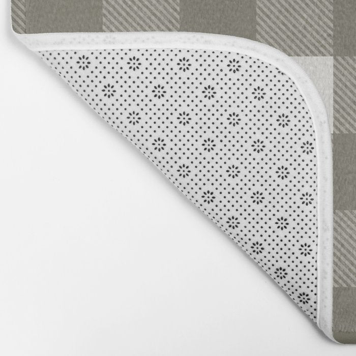 Gingham Cloth / Olive Checks Bath Mat Gallery Image 2