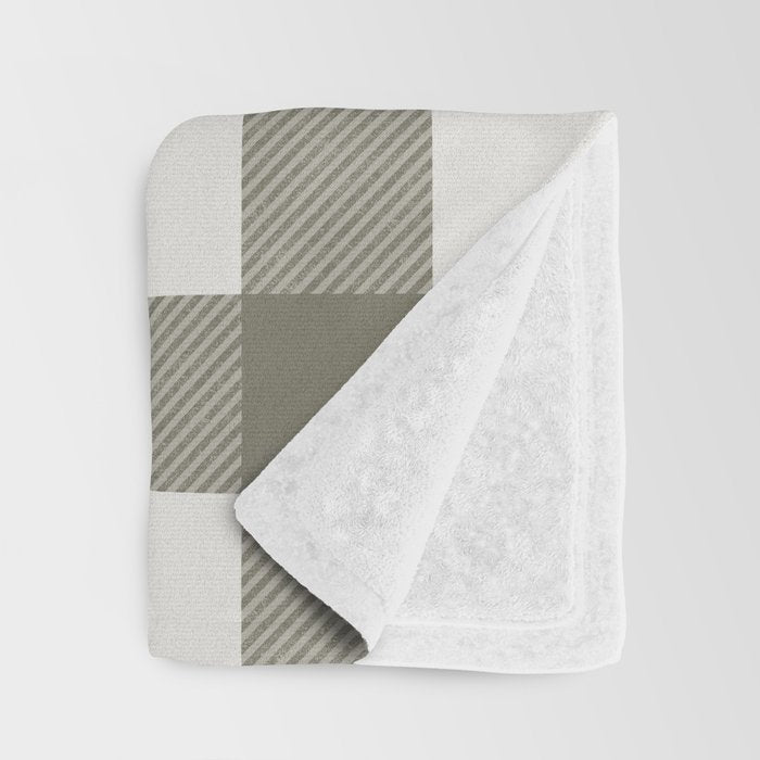 Gingham Cloth / Olive Checks Throw Blanket Gallery Image 3