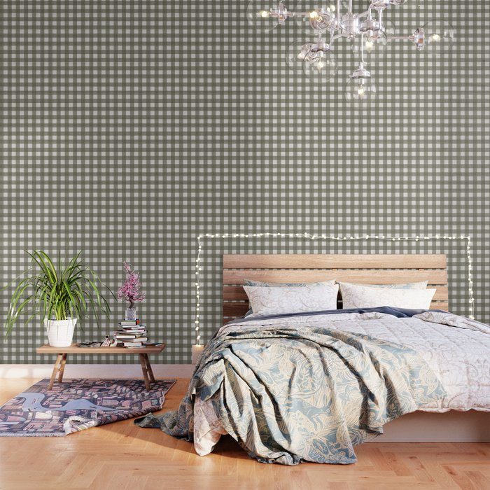 Gingham Cloth / Olive Checks Wallpaper Gallery Image 3