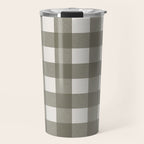 Gingham Cloth / Olive Checks Travel Mug Gallery Image 1