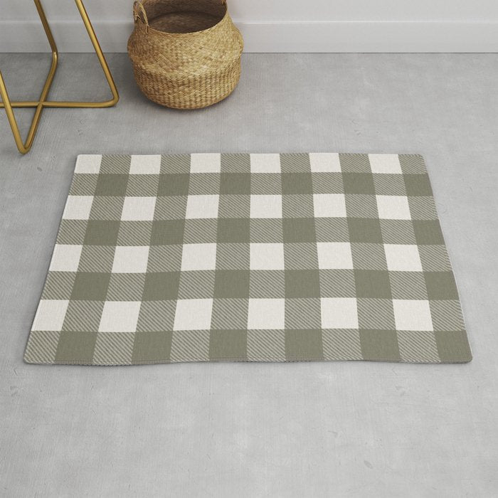 Gingham Cloth / Olive Checks Rug Gallery Image 1