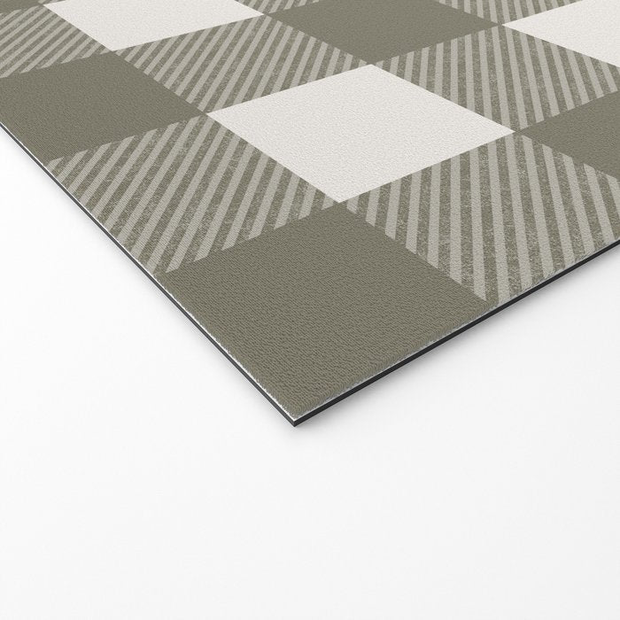 Gingham Cloth / Olive Checks Welcome Mat Gallery Image 2