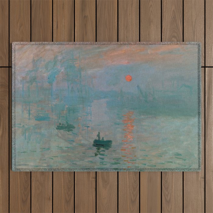 Monet - Impression, Sunrise, 1872 Outdoor Rug Gallery Image 1