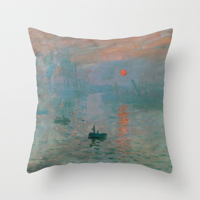Monet - Impression, Sunrise, 1872 Throw Pillow Gallery Image 6