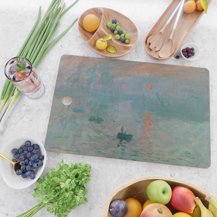 Monet - Impression, Sunrise, 1872 Cutting Board Gallery Image 2