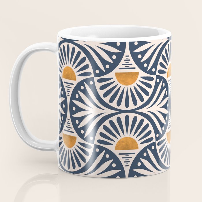 Art Deco Sunset and Leaves Coffee Mug Gallery Image 3