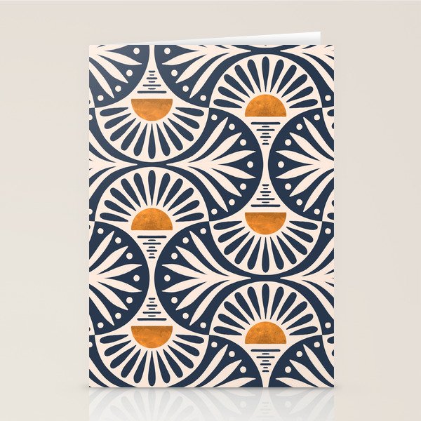 Art Deco Sunset and Leaves Stationery Card Gallery Image 1