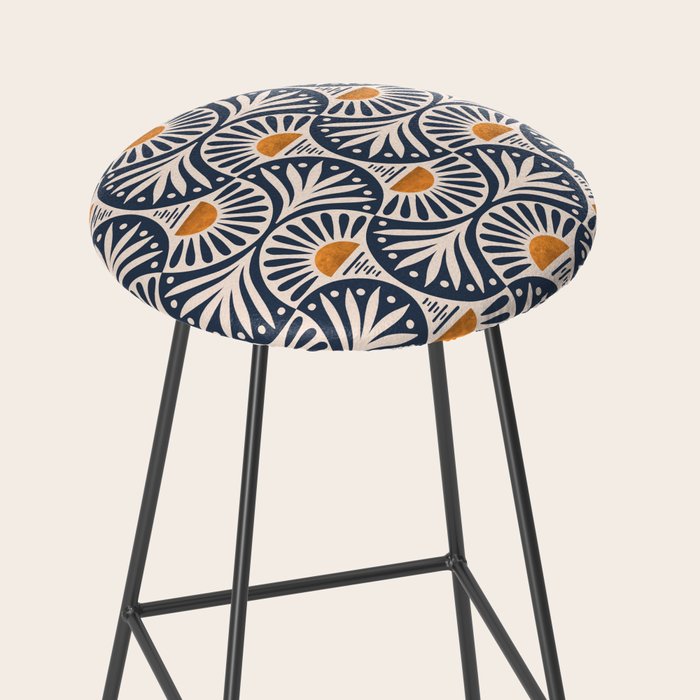 Art Deco Sunset and Leaves Stool Gallery Image 2