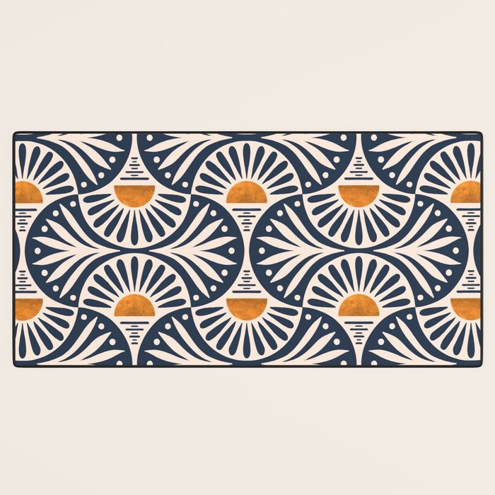 Art Deco Sunset and Leaves Desk Mat Gallery Image 3