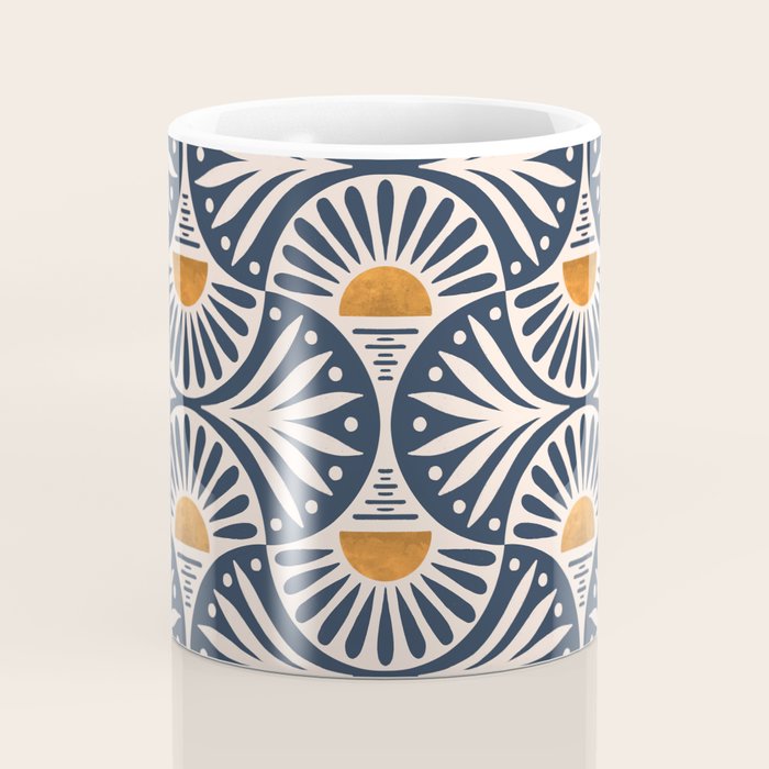 Art Deco Sunset and Leaves Coffee Mug Gallery Image 4