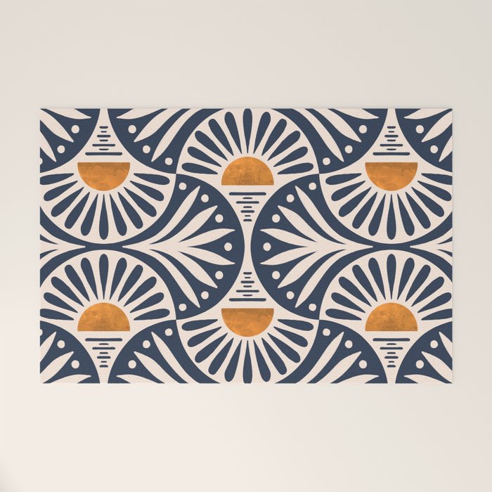 Art Deco Sunset and Leaves Welcome Mat Gallery Image 1