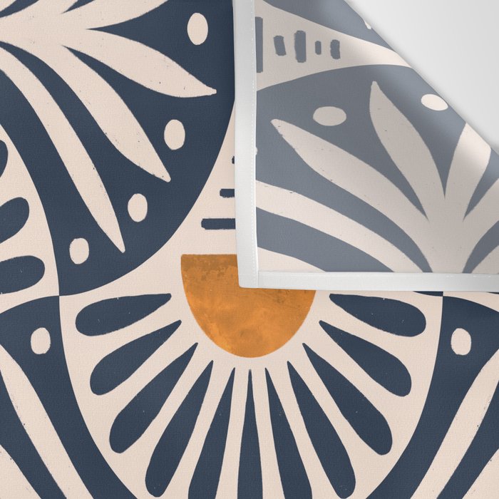 Art Deco Sunset and Leaves Wall Tapestry Gallery Image 3