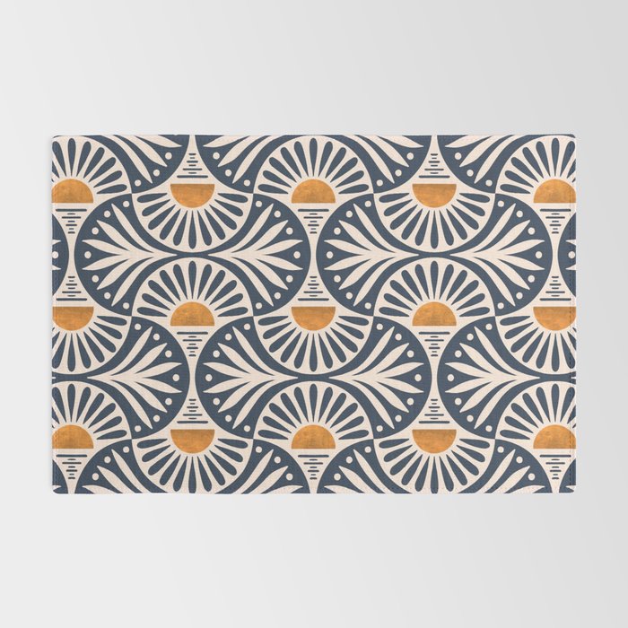 Art Deco Sunset and Leaves Rug Gallery Image 2