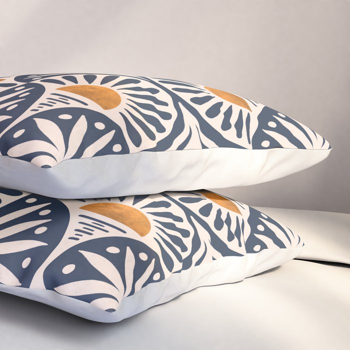 Art Deco Sunset and Leaves Pillow Sham Gallery Image 3