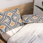 Art Deco Sunset and Leaves Pillow Sham Gallery Image 2
