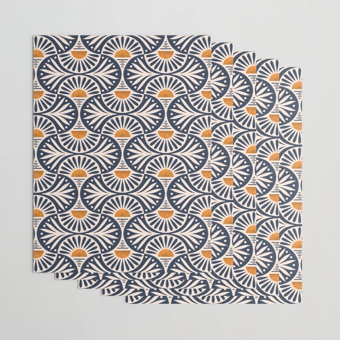 Art Deco Sunset and Leaves Wrapping Paper Gallery Image 3