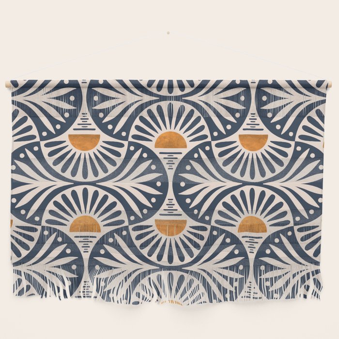 Art Deco Sunset and Leaves Wall Hanging Gallery Image 1