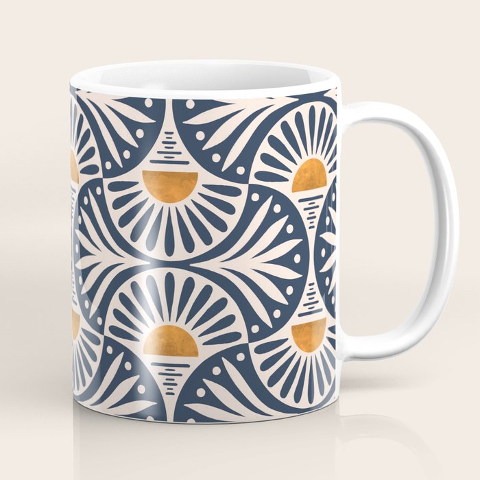 Art Deco Sunset and Leaves Coffee Mug Gallery Image 1