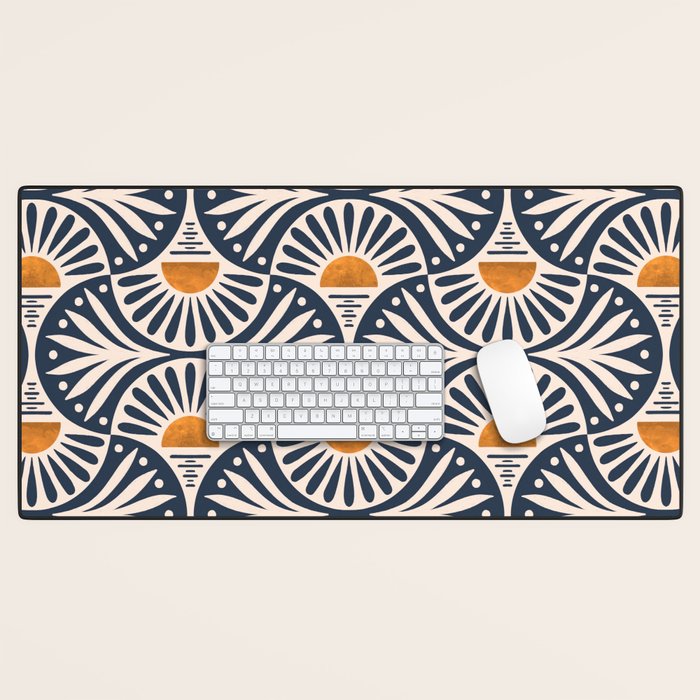 Art Deco Sunset and Leaves Desk Mat Gallery Image 1
