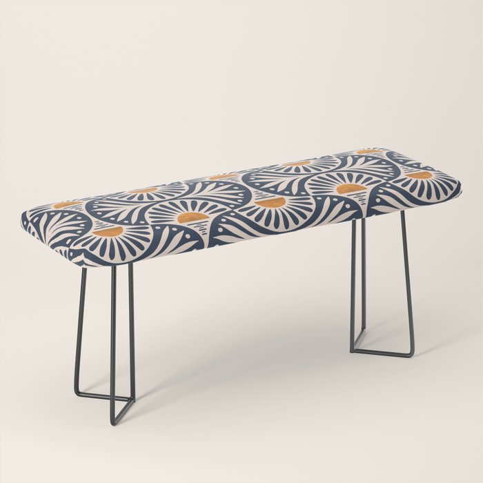 Art Deco Sunset and Leaves Bench Gallery Image 1