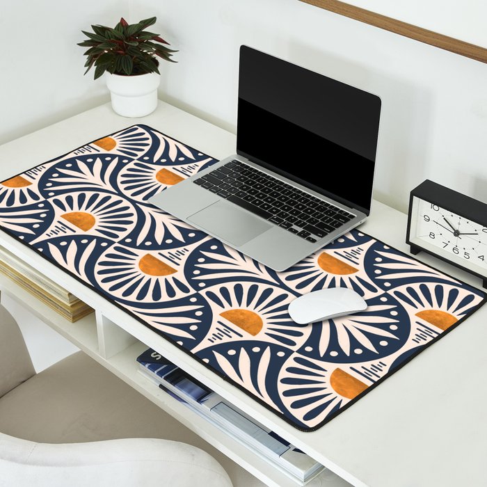 Art Deco Sunset and Leaves Desk Mat Gallery Image 2