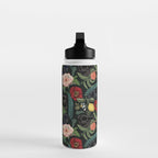 Botanical and Black Pugs Water Bottle Gallery Image 3