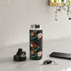 Botanical and Black Pugs Water Bottle Gallery Image 5