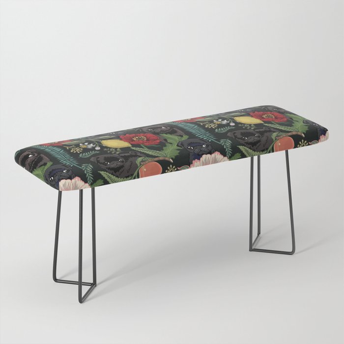 Botanical and Black Pugs Bench Gallery Image 1