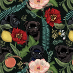 Botanical and Black Pugs Coffee Mug Gallery Image 2