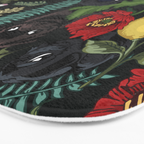 Botanical and Black Pugs Bath Mat Gallery Image 3