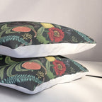 Botanical and Black Pugs Pillow Sham Gallery Image 3