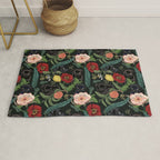 Botanical and Black Pugs Rug Gallery Image 1